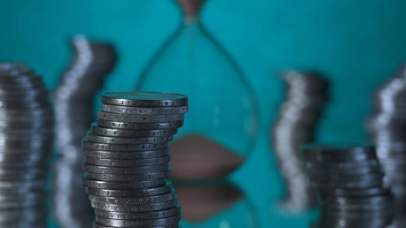 Stacked euro coins